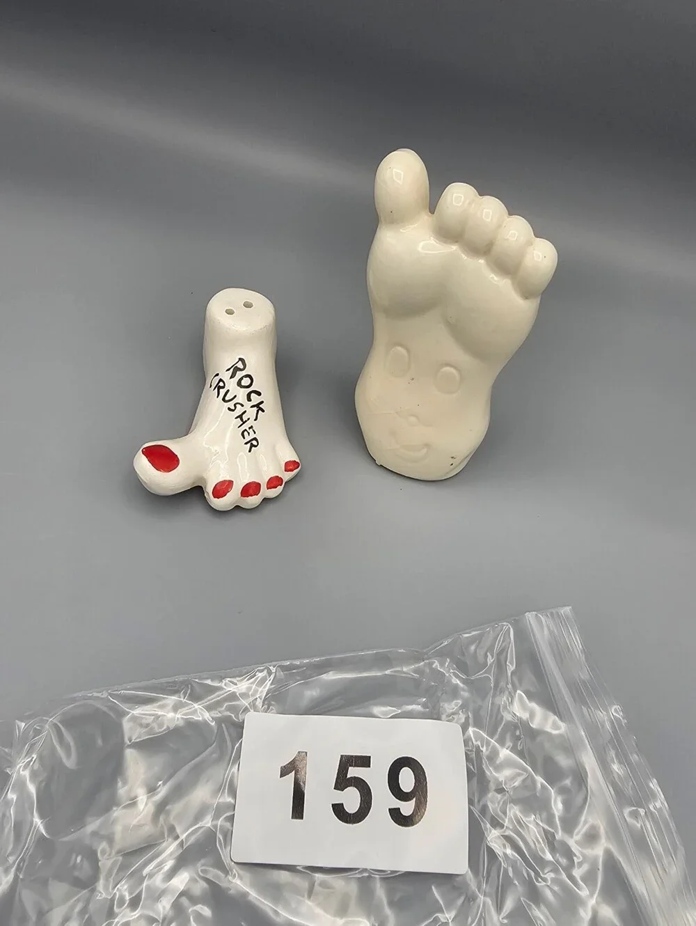 Vintage Ceramic Foot-Shaped Salt and Pepper Shakers